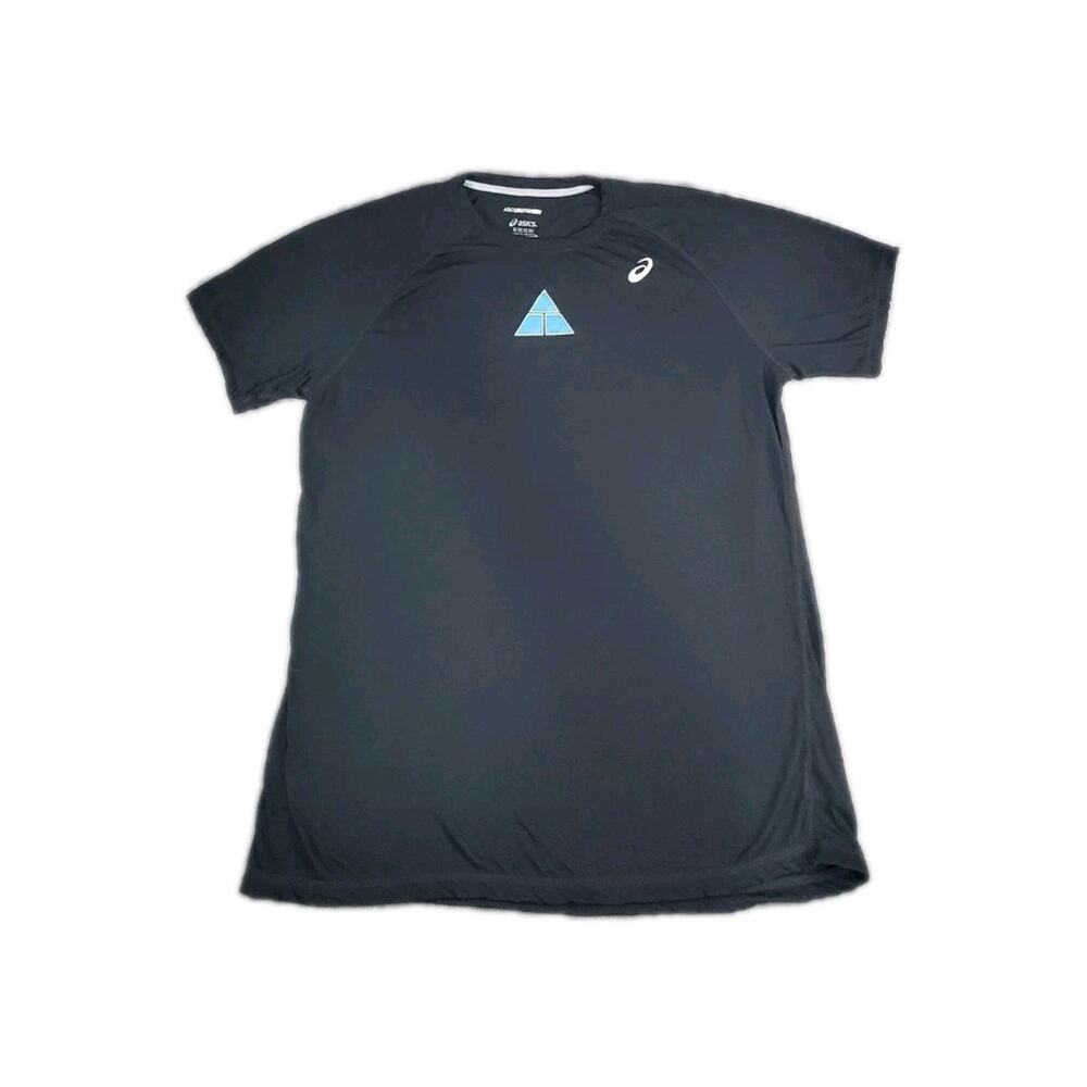 Asics Motiondry Mens Size XL Polyester T Shirt Black Activewear Volleyball C11